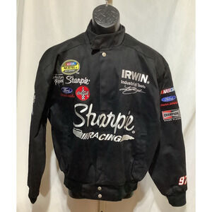 Vintage Y2K Kurt Busch #97 Sharpie NASCAR Jacket Large Team Caliber Nextel Cup
